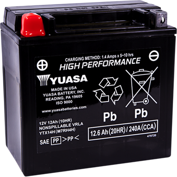 2113-0106 - YUASA AGM Battery - YTX14H YUAM7RH4H