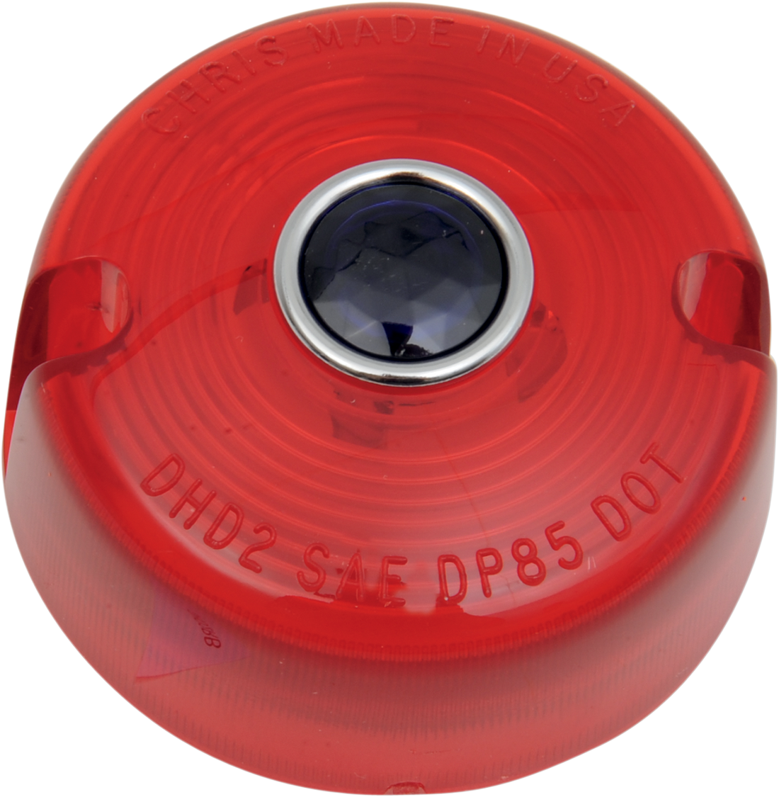 DHD-2R-B - CHRIS PRODUCTS Turn Signal Lens - '86-'99 FX/XL - Red with Blue Dot DHD2RB