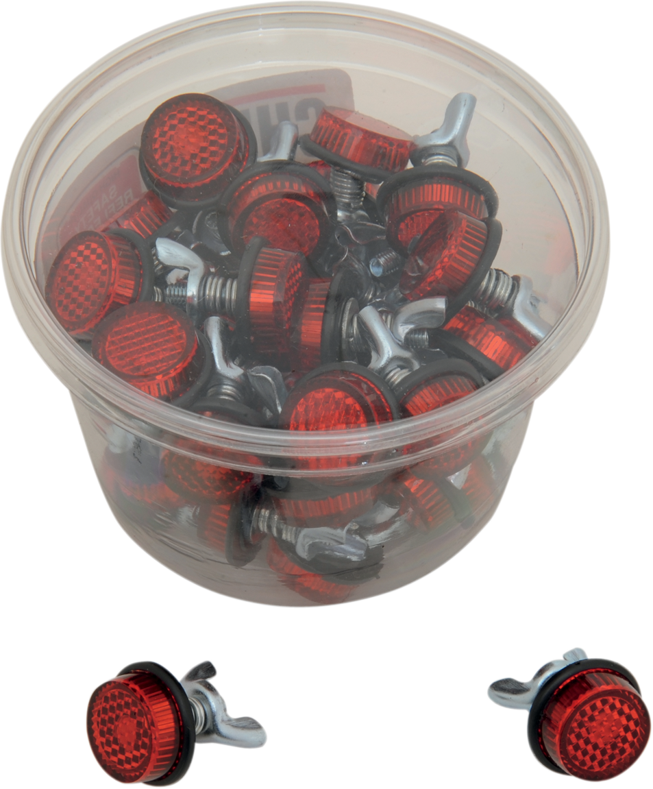 DS-272081 - CHRIS PRODUCTS License Plate Reflectors - 40ct Tub - Red CH40R