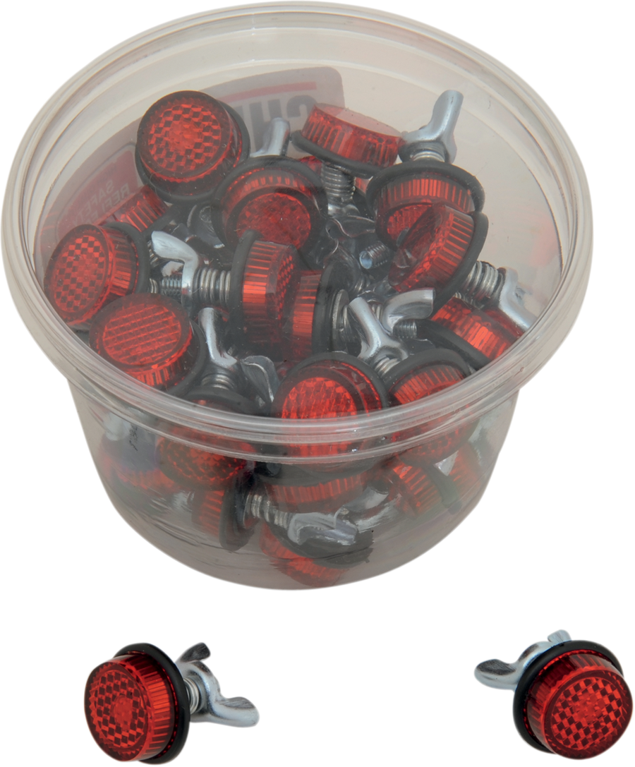 DS-272081 - CHRIS PRODUCTS License Plate Reflectors - 40ct Tub - Red CH40R