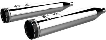 1801-1286 - KHROME WERKS Mufflers - Chrome with Tracer Tip 202790