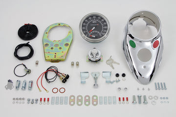 39-0921 - Chrome Cateye Dash Panel Kit with 2:1 Ratio Speedometer