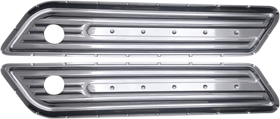 3501-0990 - COVINGTONS Saddlebag Hinge Cover - Dimpled - Chrome C1010-C