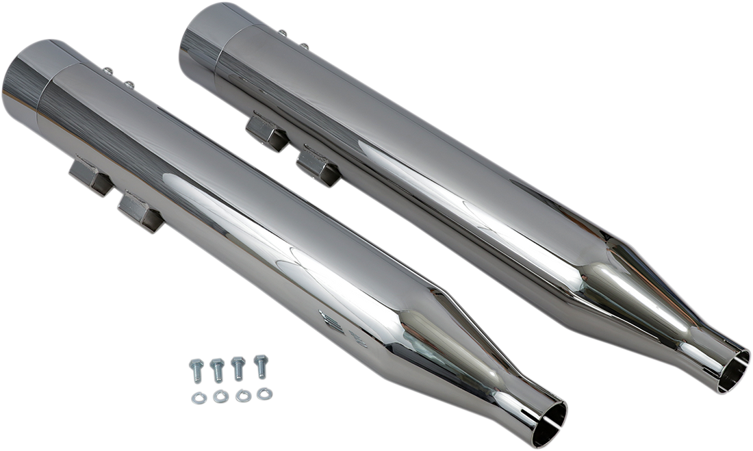 1801-0822 - BASSANI XHAUST DNT Straight Can Mufflers for '95-'16 FL - Chrome 1F7DNT6