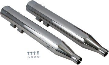 1801-0822 - BASSANI XHAUST DNT Straight Can Mufflers for '95-'16 FL - Chrome 1F7DNT6