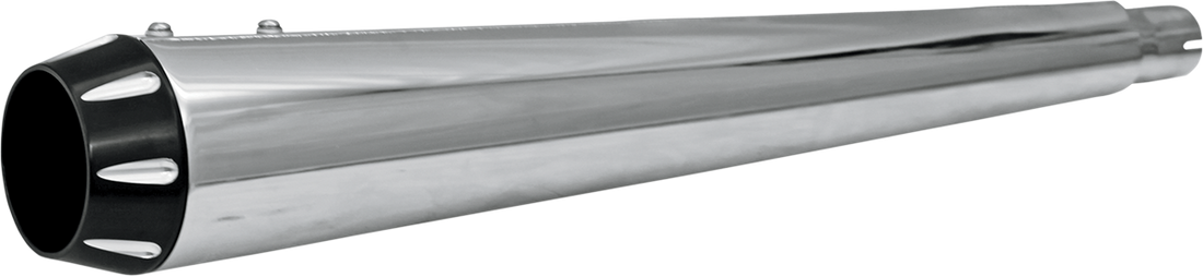 1860-0532 - BASSANI XHAUST End Cap - Black - Fluted - Megaphone BELMR