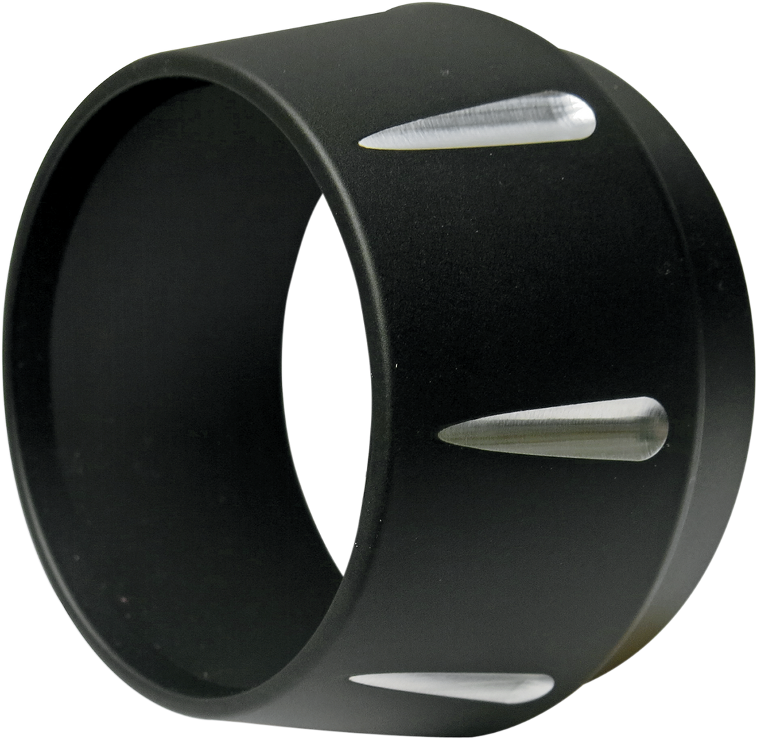 1860-0662 - BASSANI XHAUST End Cap - Black - Fluted - Short Megaphone BESMR