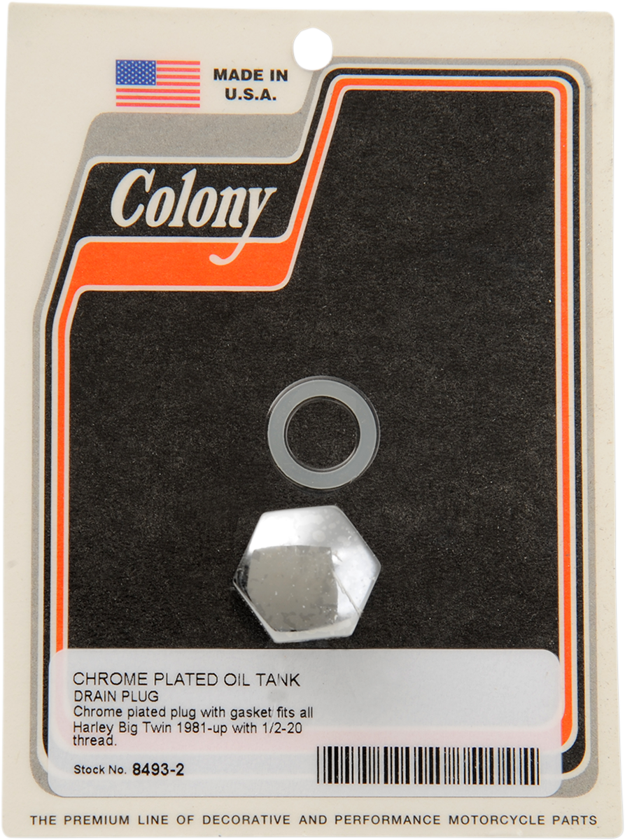DS-190899 - COLONY Chrome Hex Drain Plug 1/2-20 8493-2