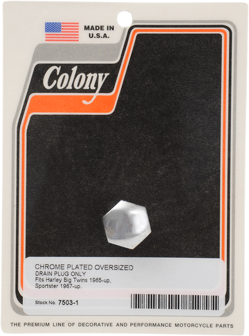 DS-190919 - COLONY Drain Plug - Oversize - Chrome 7503-1