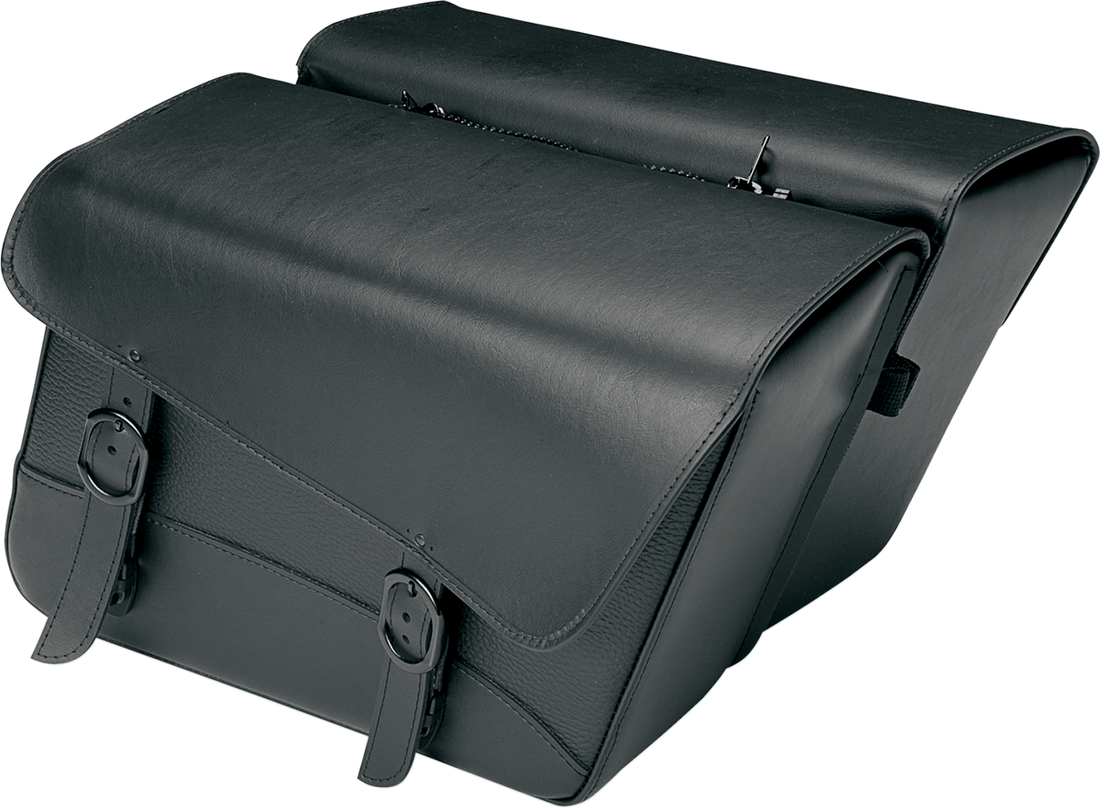 3501-0592 - WILLIE & MAX LUGGAGE Compact Black Jack Saddlebag - Slant - Large 59589-00
