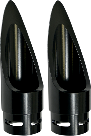 BARON Exhaust Tip - Black - Scalloped BA-1100-01B