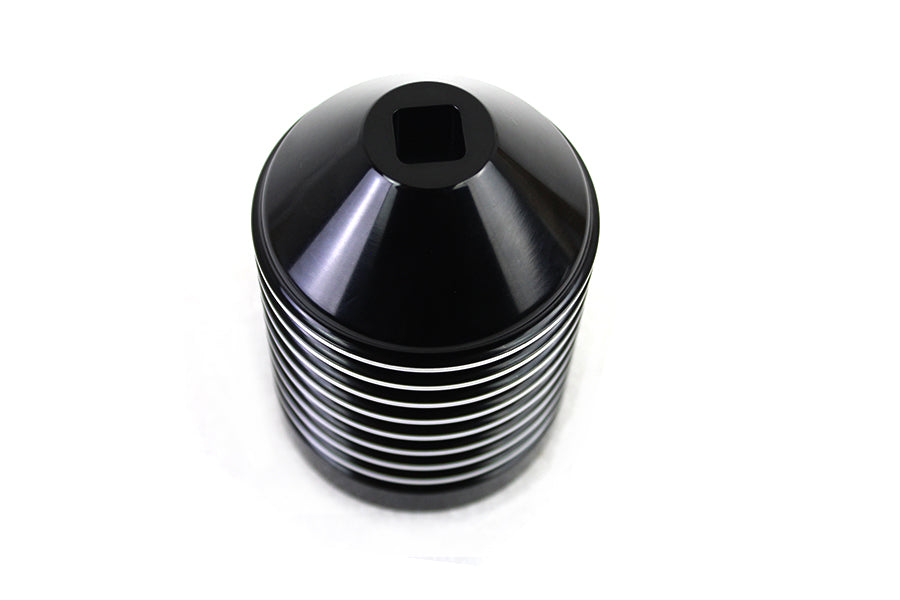 40-0988 - Finned Black Anodized Oil Filter Kit with Raw Accents