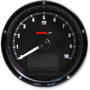 2211-0131 - KOSO NORTH AMERICA TNT-01R Universal Electronic Speedometer/Tachometer - Black Face/Casing BA035K00