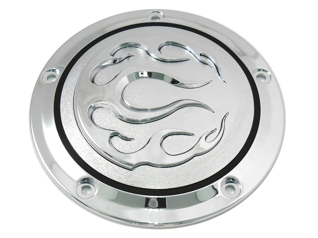 42-0466 - Chrome 5-Hole Flame Derby Cover