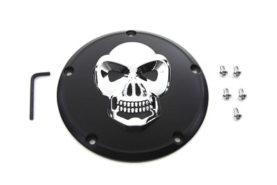 42-0559 - Black Derby Cover with Chrome Skull