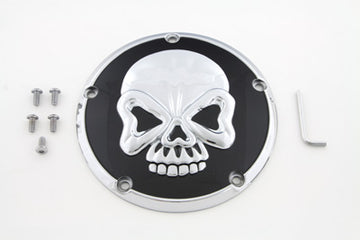 42-1081 - Skull Design 5 Hole Derby Cover Chrome