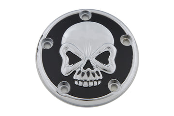 42-1082 - Skull Design 5 Hole Ignition System Cover Chrome