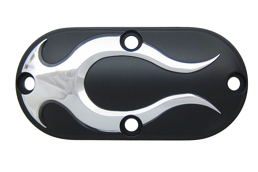 42-1271 - Black Inspection Cover with Chrome Flame