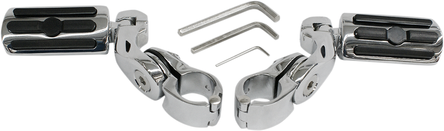 1624-0322 - RIVCO PRODUCTS Highway Pegs With Mount - Chrome MV115