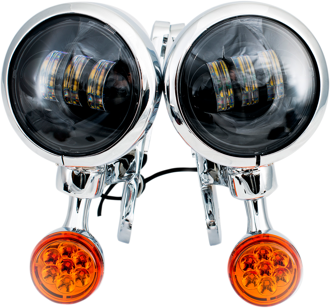 2020-1577 - RIVCO PRODUCTS LED Turn/Run Lights 4-1/2" - Chrome/Black MV190