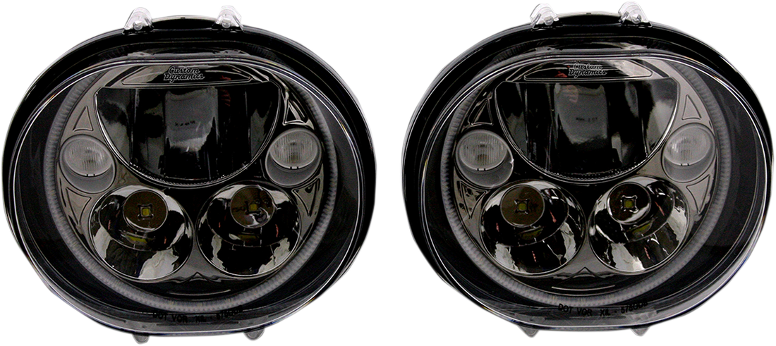 2001-1260 - CUSTOM DYNAMICS LED Headlight - 5-3/4" - Black - Pair CDTB-575OV-B