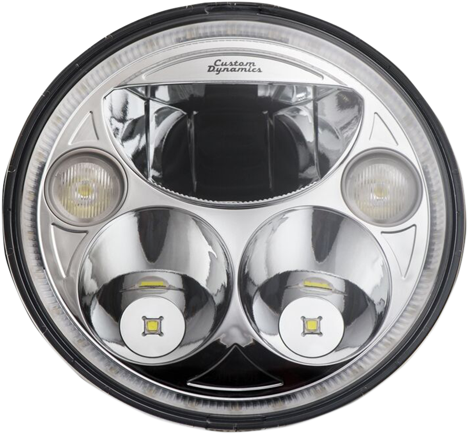 2001-1263 - CUSTOM DYNAMICS LED Headlight - 7" - Chrome - Each CDTB-7-C