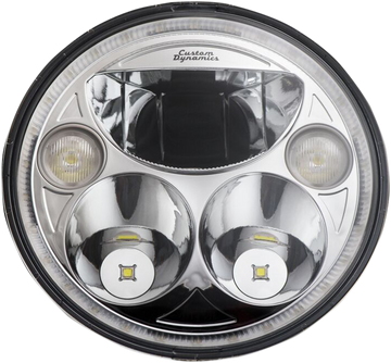 2001-1263 - CUSTOM DYNAMICS LED Headlight - 7" - Chrome - Each CDTB-7-C