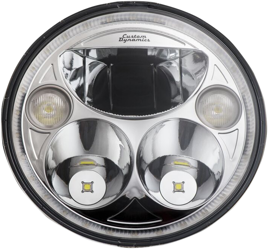 2001-1263 - CUSTOM DYNAMICS LED Headlight - 7" - Chrome - Each CDTB-7-C