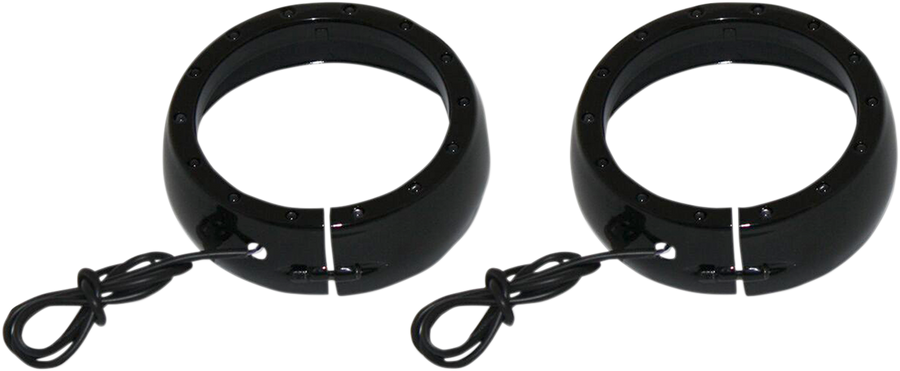 2001-1757 - CUSTOM DYNAMICS Lighted Passing Lamp Trim Ring '06-'13 FLHT - Black CDTB-45TR-2B