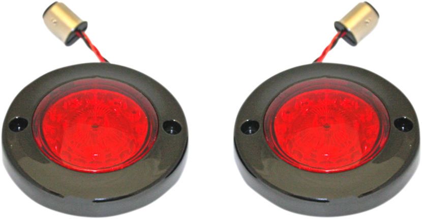 2020-1693 - CUSTOM DYNAMICS LED Flat Turn Signals - 1156 - Black - Red Lens PB-FB-R-1156BR