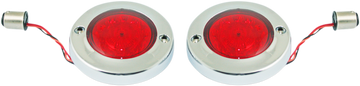 2020-1694 - CUSTOM DYNAMICS LED Flat Turn Signals - 1156 - Chrome - Red Lens PB-FB-R-1156CR