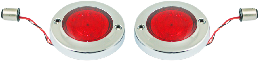 2020-1694 - CUSTOM DYNAMICS LED Flat Turn Signals - 1156 - Chrome - Red Lens PB-FB-R-1156CR