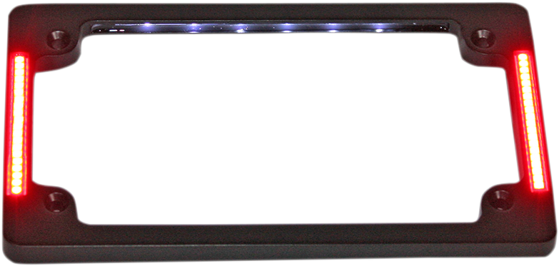2030-0900 - CUSTOM DYNAMICS License Plate Frame with LED - Flat - Black TF07-B
