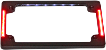 2030-0900 - CUSTOM DYNAMICS License Plate Frame with LED - Flat - Black TF07-B
