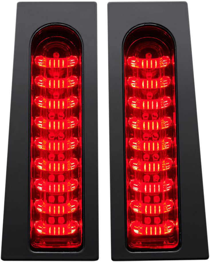 2040-2156 - CUSTOM DYNAMICS Saddlebag Lights -  Red - Gloss Black PB-FILL-R-B