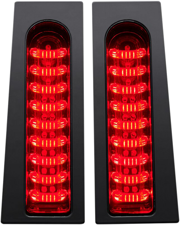 2040-2156 - CUSTOM DYNAMICS Saddlebag Lights -  Red - Gloss Black PB-FILL-R-B