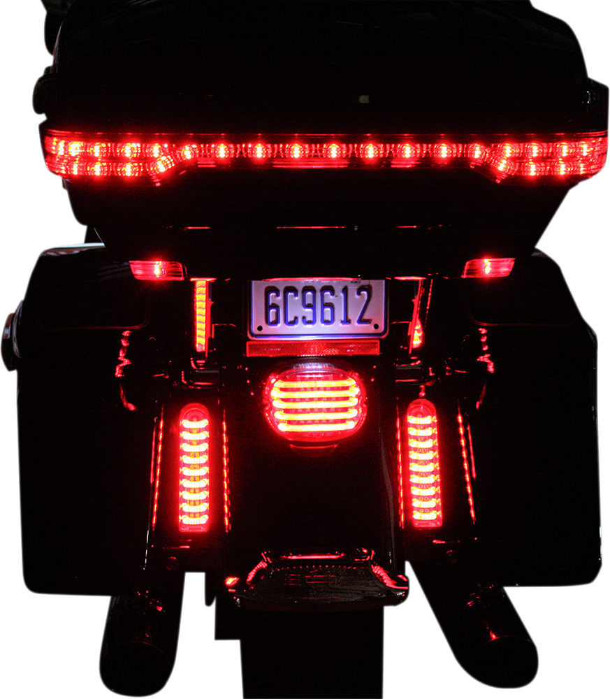 2040-2157 - CUSTOM DYNAMICS Saddlebag Lights -  Red - Chrome PB-FILL-R-C