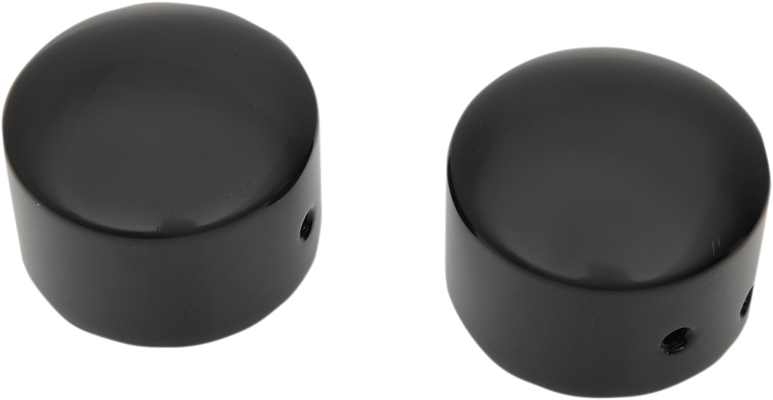 0214-1235 - DRAG SPECIALTIES Axle Caps - Black - Front - FLT W16-0331GB