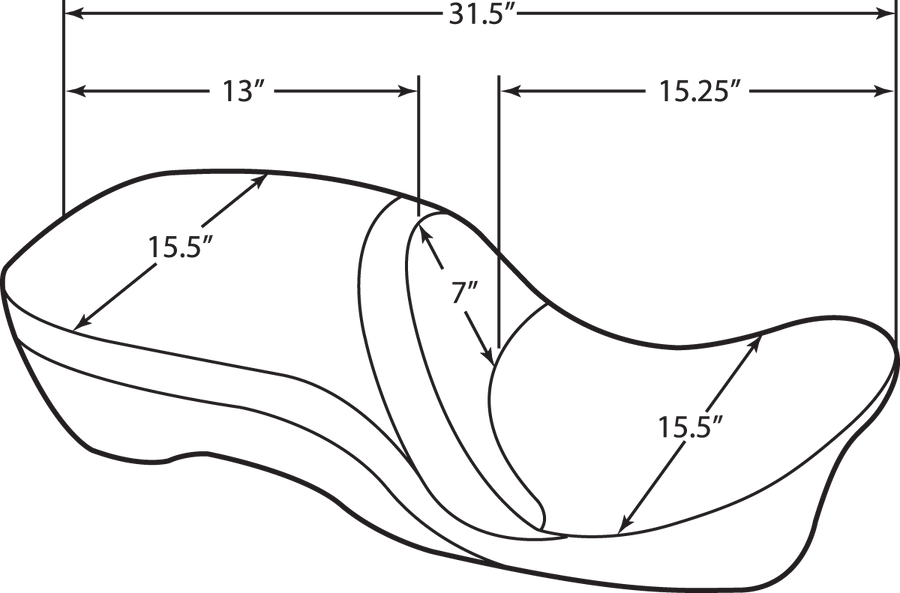 0801-0833 - DRAG SPECIALTIES Touring Seat - Mild Stitch - FL '09+ 0801-0833