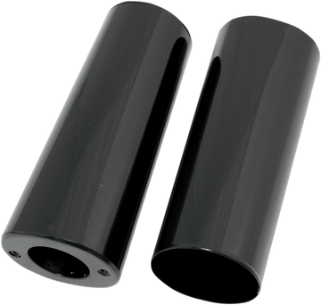 DRAG SPECIALTIES Fork Slider Covers - Gloss Black - Smooth - Extended +2" (8.5") 74538B