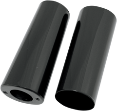 0411-0045 - DRAG SPECIALTIES Fork Slider Covers - Gloss Black - Smooth - Extended +2" (8.5") 74538B