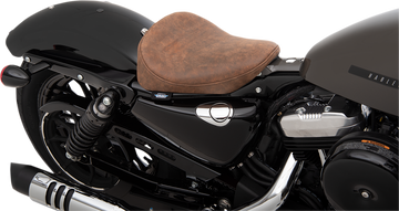 0804-0742 - DRAG SPECIALTIES Bobber Solo Seat - Leather - Brown 0804-0742