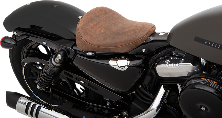 0804-0742 - DRAG SPECIALTIES Bobber Solo Seat - Leather - Brown 0804-0742