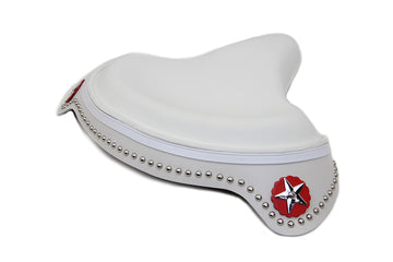 47-0947 - White Leather Solo Seat with Skirt