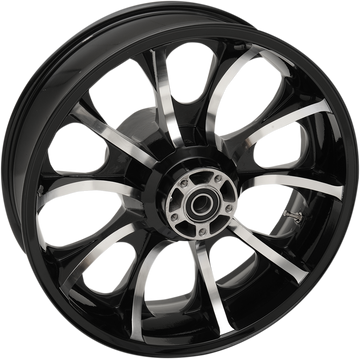 0202-2105 - COASTAL MOTO Rear Wheel - Largo 3D - Single Disc/ABS - Black Cut - 18"x5.50" - '09+ FL 3D-LGO185BC-ABS