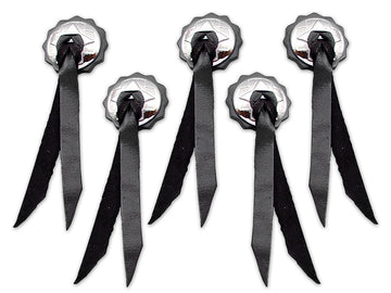 48-0122 - Black Leather Saddlebag Conchos