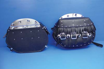 48-3120 - Black Leather Saddlebag Set