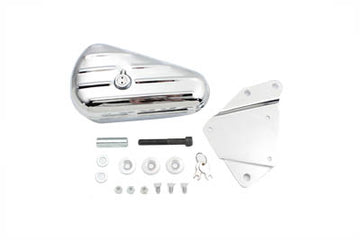 50-1012 - Chrome Left Side Oval Tool Box and Mount Kit