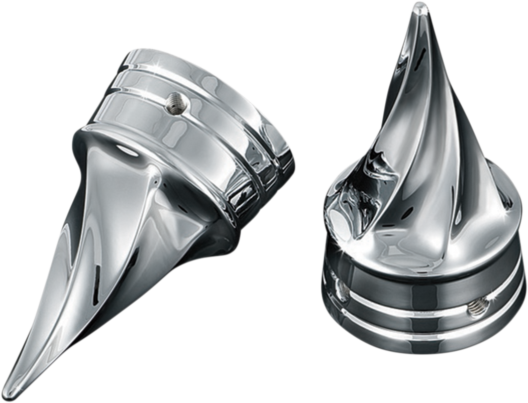 0214-0448 - KURYAKYN Axle Nut Cover - Twisted - Chrome - Front 1219
