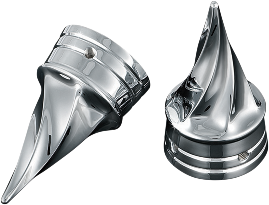 0214-0448 - KURYAKYN Axle Nut Cover - Twisted - Chrome - Front 1219